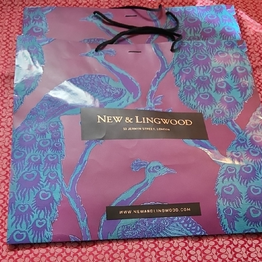 New & Lingwood Purple and Blue Peacock Gift Bag